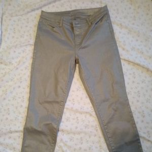 Talbot's NWOT Flawless Slim Ankle 10P silver foil jeans